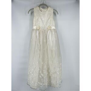 VTG Jessica McClintock Millenium 2000 Flower Girl Communion Dress Ivory Size 16